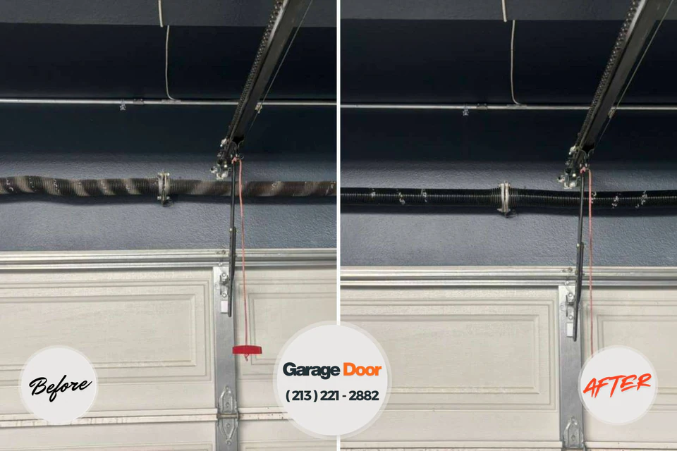Before and after: garage door repair Devon, PA